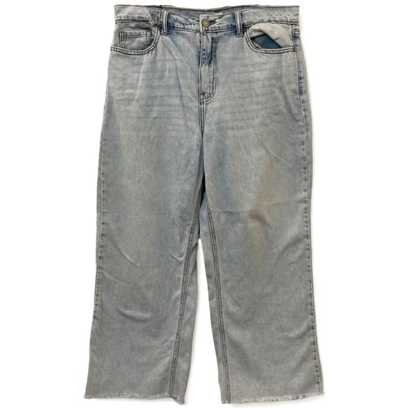 CELLO High Rise Light Wash Wide Leg Cropped Jeans Size 9 - Picture 1 of 8